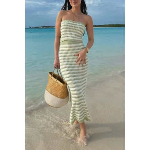 'Azura' Tube Top and Skirt Sweater Set - Celes Fashion